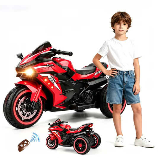 HNH 12V Kids Motorcycle for 3-6 Years Boy and Girl, Electric Motorcycle for Kids, 3 Wheels Toddler Motorcycle with