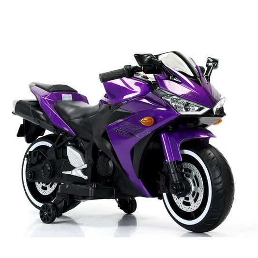 HNH 12V Ride on Motorcycle for Kids 3-8 Yeas, Battery Powered Dirt Bike for Child Electric Motorcycle with Light Wheels,Bluetooth, 4Mph
