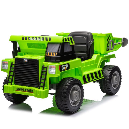 HNH 12V Ride on Toys,Kids Ride on Dump Truck with Extra Shovel,Electric Dump Bed,Music, Lights, Ideal Gift for Children