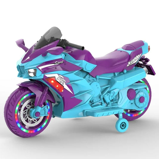 HNH 12v Kids Ride on Motorcycle, Electric Kids Motorcycle, Battery Powered Motorcycle for 3-5 Years Old, Colorful