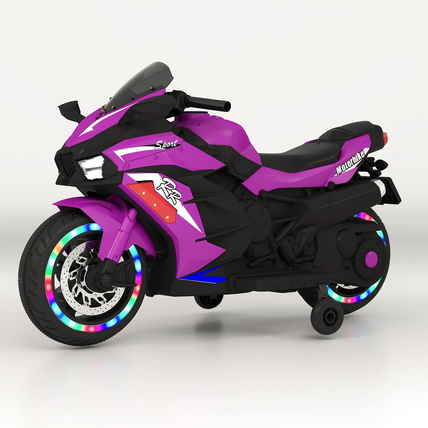 HNH 12v Kids Ride on Motorcycle, Electric Kids Motorcycle, Battery Powered Motorcycle for 3-5 Years Old, Purple