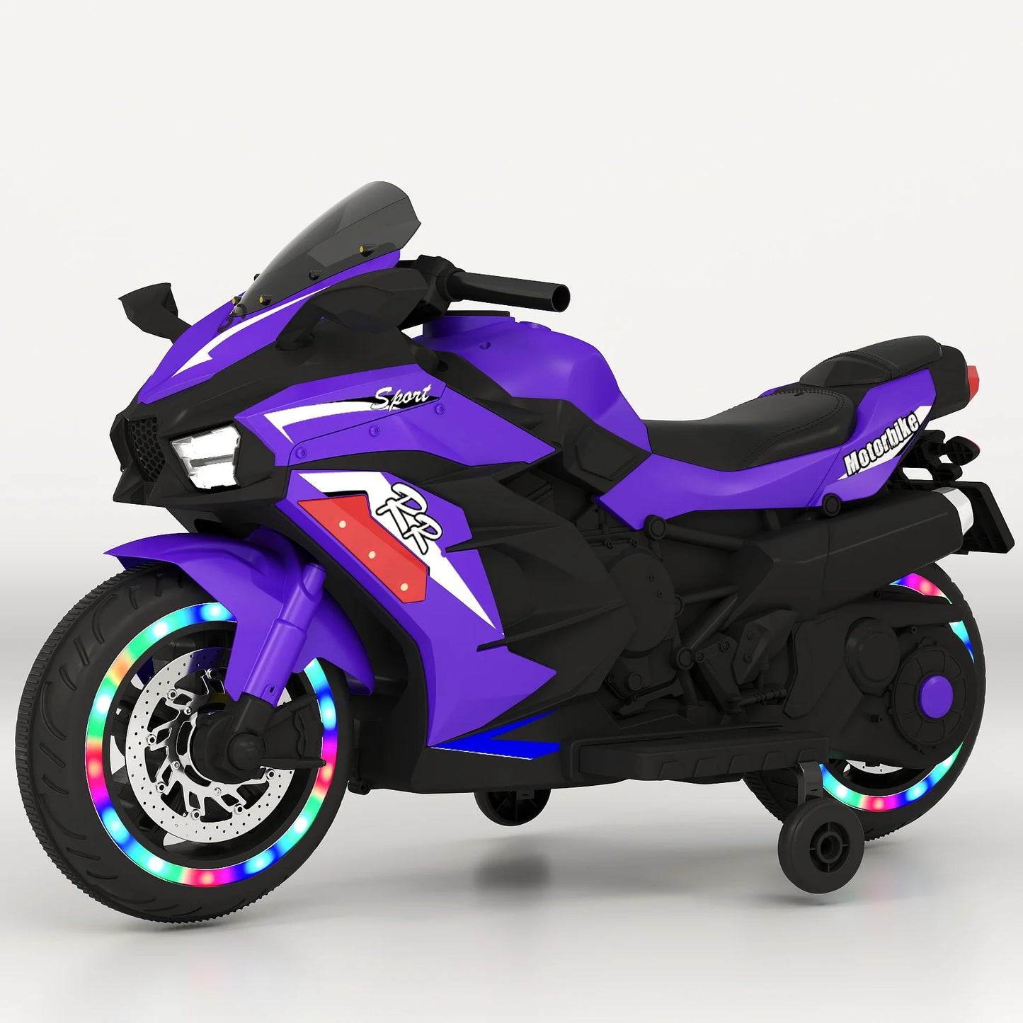 HNH 12v Kids Ride on Motorcycle, Electric Kids Motorcycle, Battery Powered Motorcycle for 3-5 Years Old, Violet