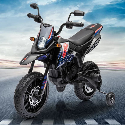 HNH 12v Ride on Motorcycle，Powered Motorcycle for Kids, Dirt Bike with LED Lights