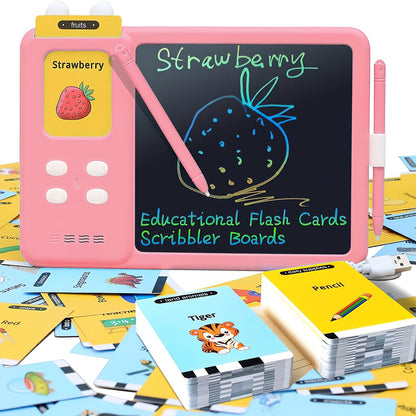 HNH 2 in 1 Talking Flash Cards with Drawing Tablet 224 Sight Words,Learning Educational Toys,Preschool Montessori Toys Birthday Gift for Kids Ages 1-7