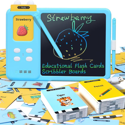 HNH 2 in 1 Talking Flash Cards with Drawing Tablet 224 Sight Words,Learning Educational Toys,Preschool Montessori Toys Birthday Gift for Kids Ages 1-7