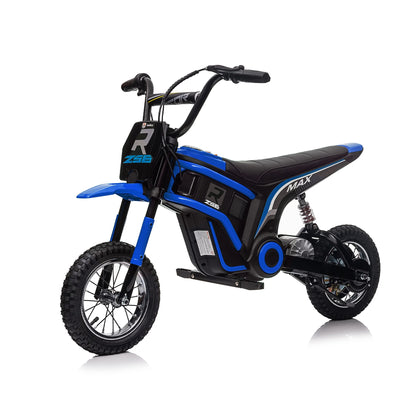 HNH 24V 350W Electric Dirt Bike Ride on Toy Motorcycle for Kids Age for 6-12, 14Mph, 2 Speeds, Hand-Operated Dual Brakes, Twist Grip Throttle