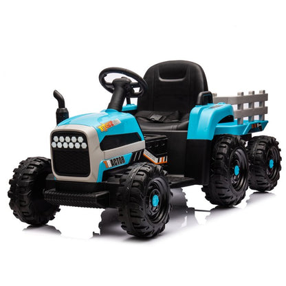 HNH 24V Ride on Toy,Kids Ride On Tractor with Trailer & Remote,Electric Car Toy with Bluetooth