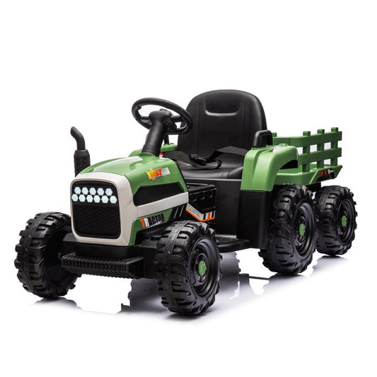 HNH 24V Ride on Toy,Kids Ride On Tractor with Trailer & Remote,Electric Car Toy with Bluetooth