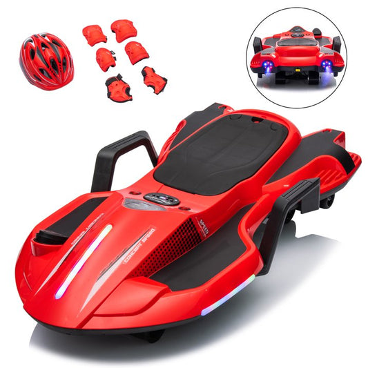 HNH 24V Ride on Toy for Big Kids, Ride on Drift Car with Helmet, Knee Pads,Elbow Pads,Tail light, Spray，6.9 Mph