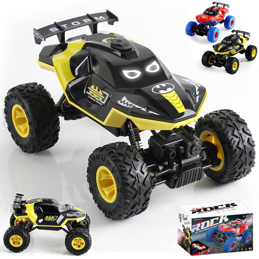 HNH 1:16 off Road RC Car, 4WD Remote Control Car, Monster Truck with Lights and Spray Function, Kids RC Vehicle Truck for Boys & Two Battery