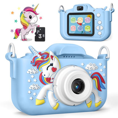 HNH Camera for Kids with Three Games,Toddler Camera with 64GB, Kids Toys for Girls