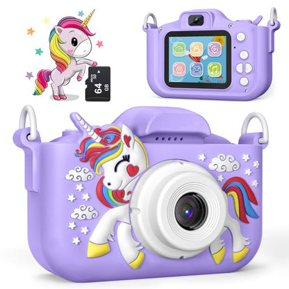 HNH Camera for Kids with Three Games,Toddler Camera with 64GB, Kids Toys for Girls