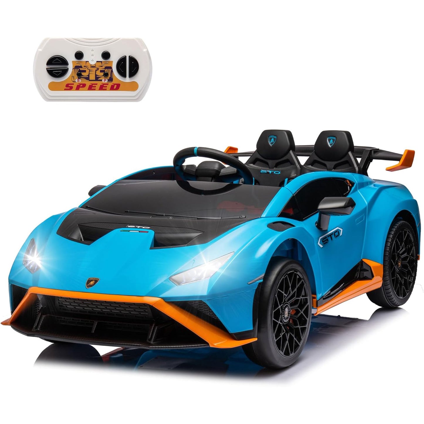 HNH 24V Lamborghini Ride on Car for Kids, Max 100lbs Ride on Toys with Parental Remote, Battery Powered Electric Car for Kids Ages 3-8 Kid Car to Drive