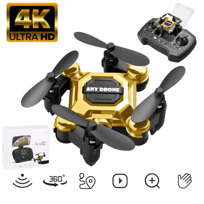 HNH Foldable Mini Drone with 4K Camera, RC Drone for Kids and Adults, FPV Drone Quadcopter with 360 Flip,Trajectory Flight-Gold