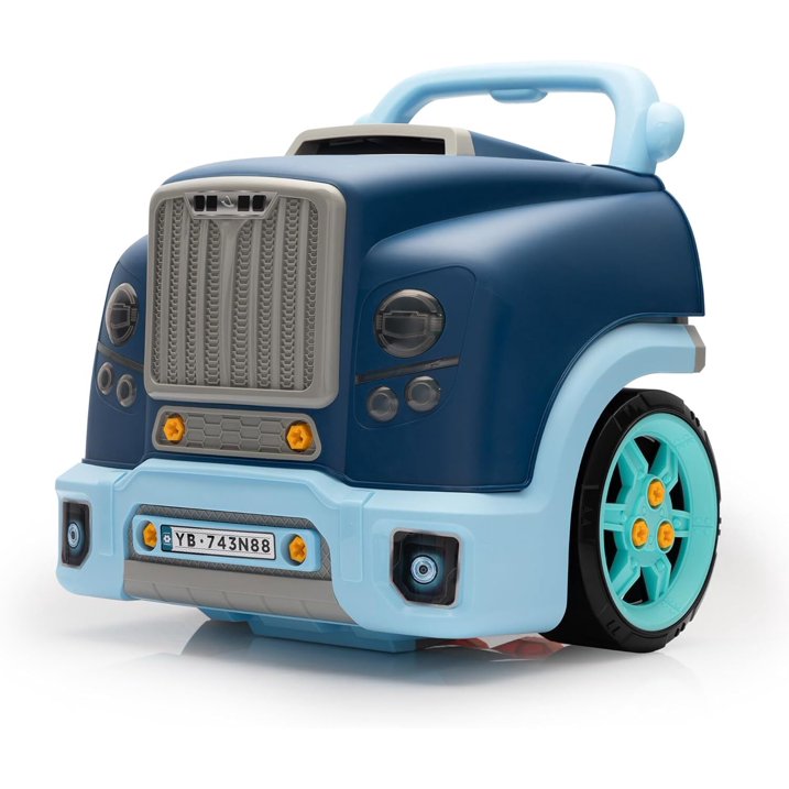 HNH Kids Truck Engine Toy Set for 3-6, Kids Mechanic Repair Set, Take Apart Motor Vehicle, Pretend Play Car Service Station with Light Horn Alarm