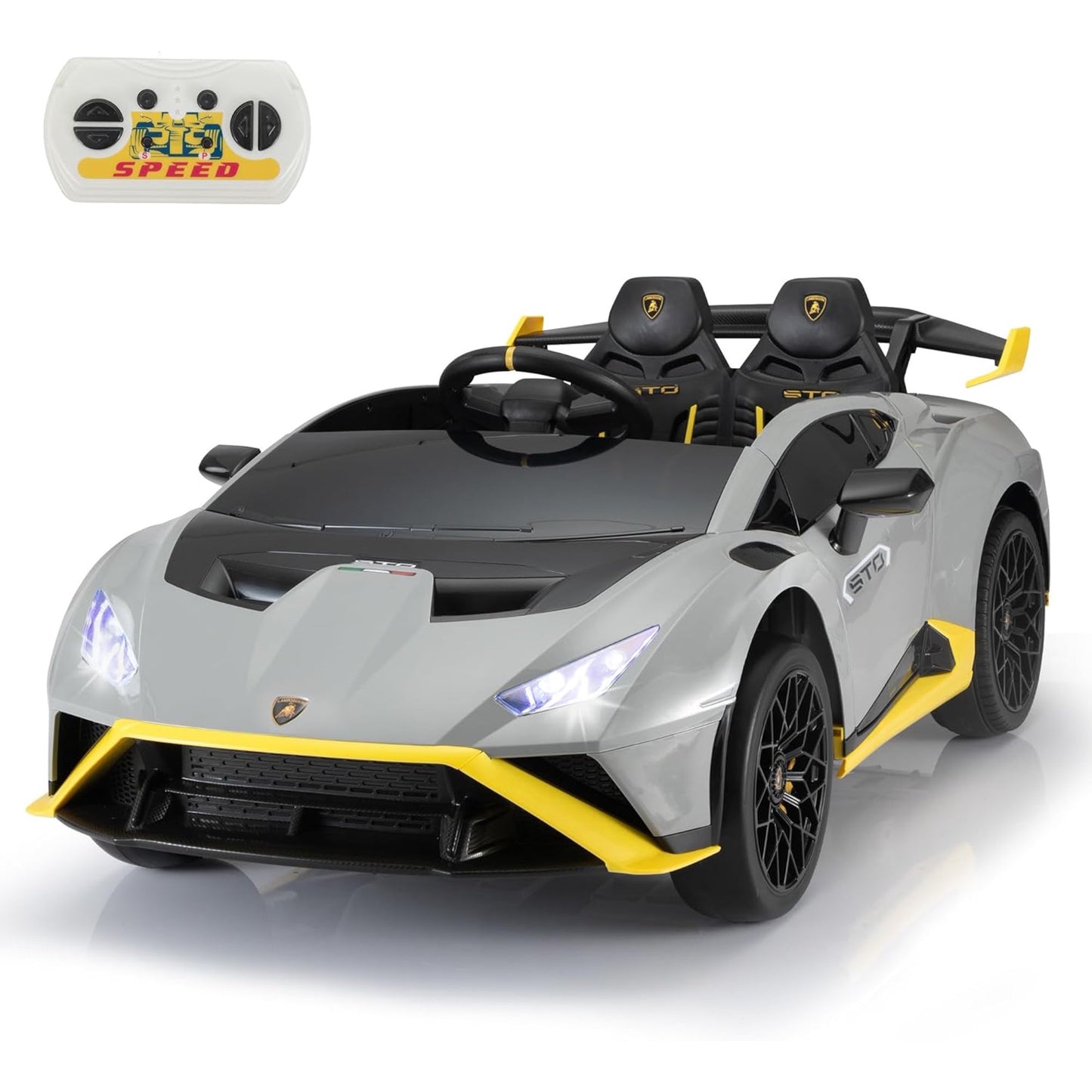 HNH Lamborghini Ride on Car for Kids, 24V Ride on Toys with Parental Remote Battery Powered Electric Car for Kids Ages 3-8 Kid Car to Drive Max 100lbs for Toddlers