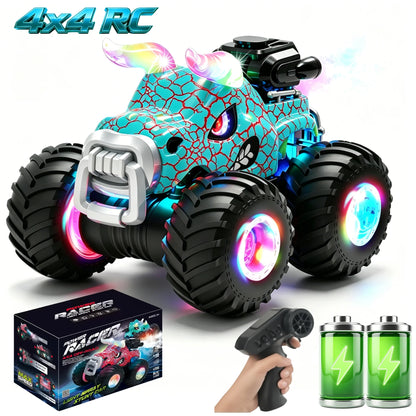 HNH Rc Monster Truck, 1:18 Scale, All Terrain Remote Control Car, Rechargeable Electric Toy, Kids 4-12 Years (2 Batteries)