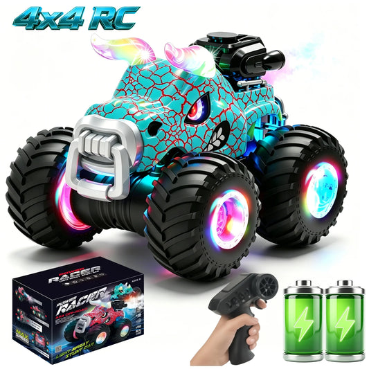 HNH Rc Monster Truck, 1:18 Scale, All Terrain Remote Control Car, Rechargeable Electric Toy, Kids 4-12 Years (2 Batteries)