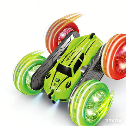 HNH Remote Control Car, 2.4GHz Double Sided 360°Flips Rotating Electric Race RC Stunt Car, LED Wheel & Headlight Off Road Cars Toy Gift for 4-12 Year Old