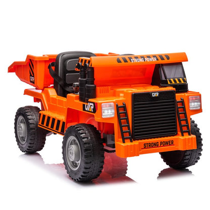 HNH Ride on Dump Truck, 12V Ride on Car with Remote Control, Electric Dump Bed and Extra Shovel, 12V Dump Truck Toys