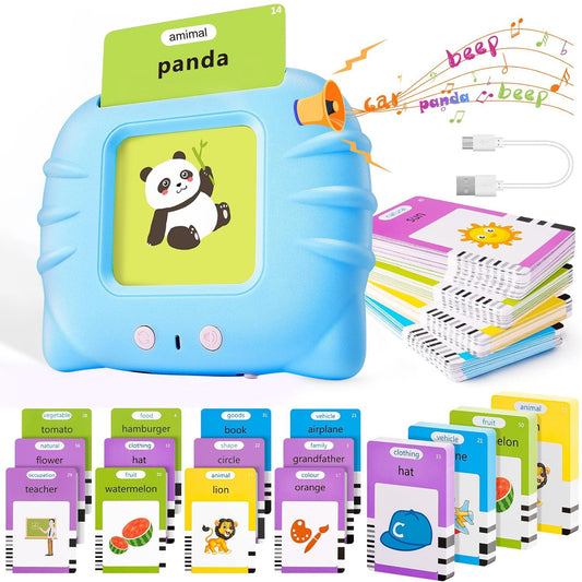 HNH Talking Flash Cards for Kids, Toddler Learing Toys for 2 3 4 5 Year Old Boys and Girls,Preschool Montessori Kids Toy for Birthday Gifts