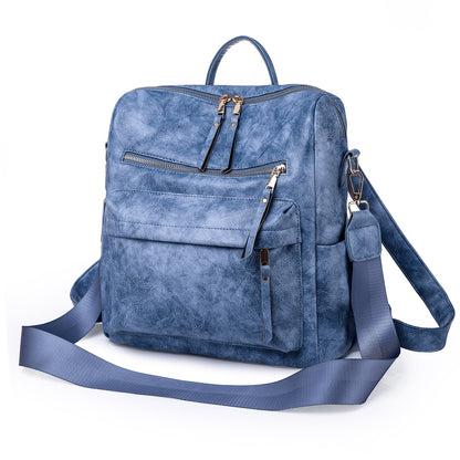 HONGLONG Backpack Purse for Women, Ladies Waterproof Shoulder Bag Travel Backpacks, Blue