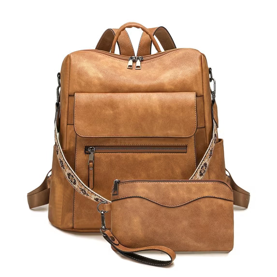 HONGLONG Backpack Purse for Women Travel Backpack PU Leather Ladies Handbag Designer Ladies Fashion Travel Shoulder Bags