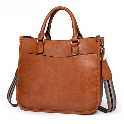 HONGLONG Leather Travel Handbags for Women Crossbody Purse with Strap Zipped Pockets Handbag Shoulder Bag Brown