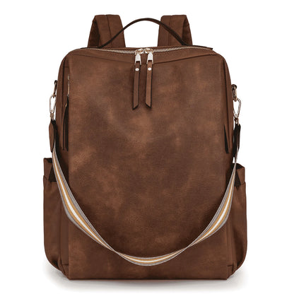 HONGLONG Women's Backpack Purse, PU Leather Laptop Backpack with 15.6 Inch Laptop Compartment, College Work Computer Bag