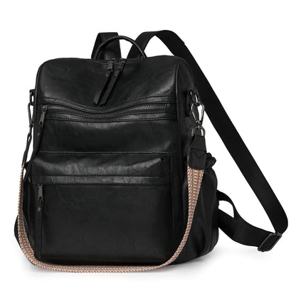 HONGLONG Womens Backpack Purse Leather Backpack Purse for Women Travel Fashion Backpack, Black