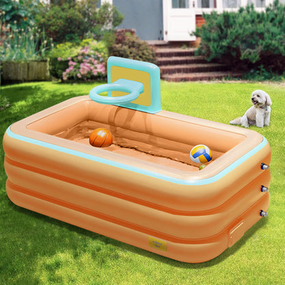 Inflatable Swim Pool - Family and Kids Inflatable Rectangular Pool,Above Ground Family Lounge Outdoor Pool