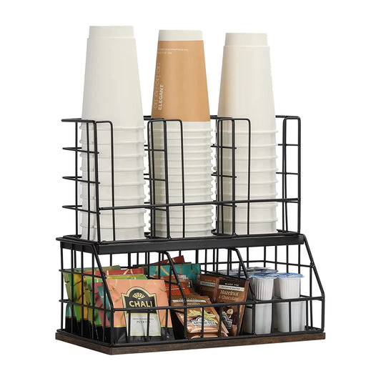 K Cup Organizer, Wooden Coffee Pod Holder, Coffee Pod Holder Is a Combination Of Wood And Iron