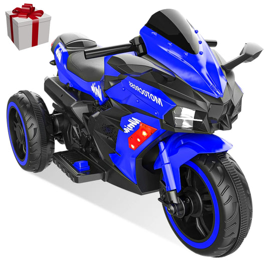 Kids Ride on Motorcycles ,12V Electric 3 Wheels Motorcycle with Music & Light for 3-6 Years
