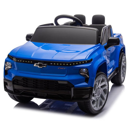 Licensed Chevrolet Silverado Electric Truck for Kids, 12V Ride on Car with Control, LED Lights, Bluetooth, Music,USB, Aged 2-6 Years,Blue