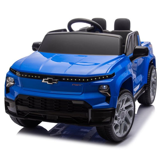 Licensed Chevrolet Silverado Electric Truck for Kids, 12V Ride on Car with Control, LED Lights, Bluetooth, Music,USB, Aged 2-6 Years,Blue