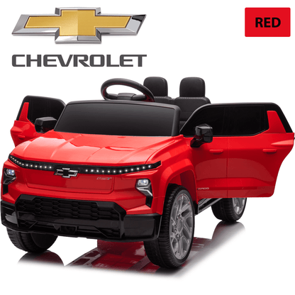 Licensed Chevrolet Silverado Truck for Kids, 12V Ride on Car with Parents Control,LED Lights,Bluetooth,Music,USB,Aged 2-6 Years,Red