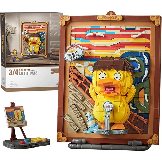 Mini Blocks, 893 PCS Kids Building Toys DIY Painting Model Set, STEM Building Block Kits for Adults Kid (Scream Duck)