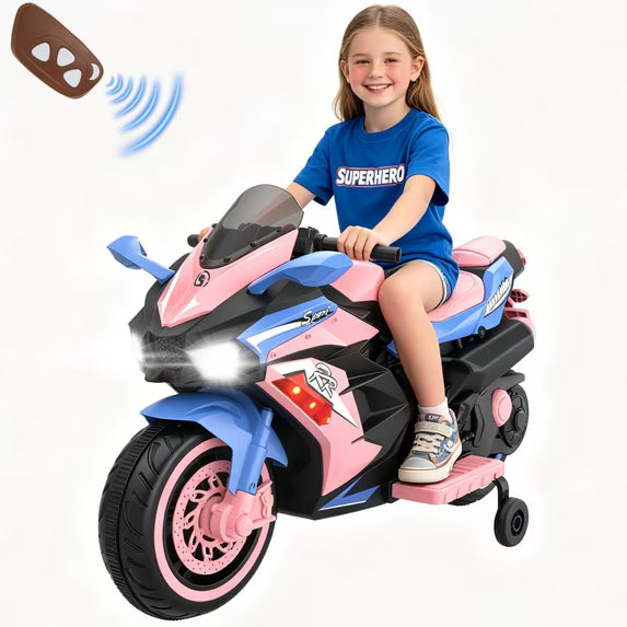 ProToys Motorcycle for Kids 3-5,Battery Ride on Toy,12V Kids Motorcycle with Remote Control