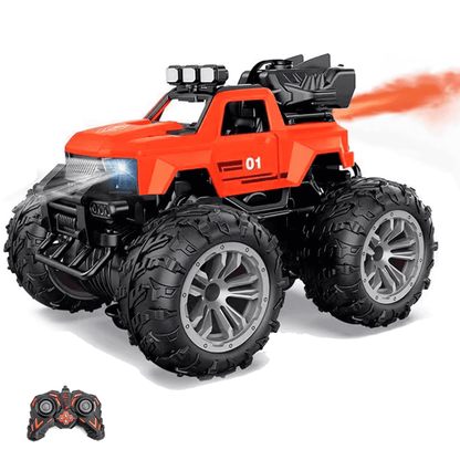 Remote Control Car, 4WD RC Monster Truck for Boys Girls, 70+ Mins Playtime, 2 Batteries,Red