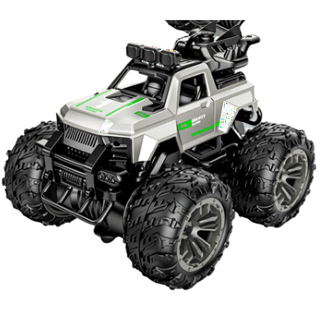 Remote Control Car, 4WD RC Monster Truck for Boys Girls, 70+ Mins Playtime, 2 Batteries,Silver