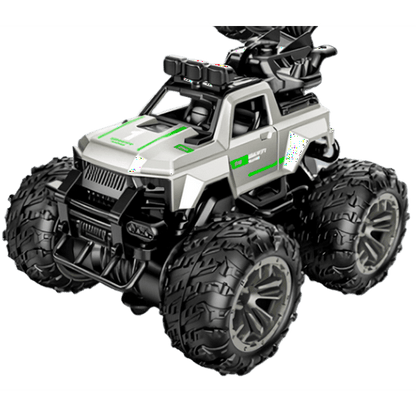 Remote Control Car, 4WD RC Monster Truck for Boys Girls, 70+ Mins Playtime, 2 Batteries,Silver