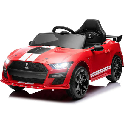 Ride on Toy Cars for Kids,12V Ford Mustang Shelby Powered Ride on Truck Car with Remote Control,Electric Vehicle Car for kids Girl Boy 3-6 w/Music,Bluetooth, LED Lights,3 Speeds,4 Wheelers,Blue
