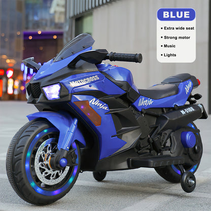 WUBEN 12V Battery Motorcycle Child Electric Car Kids Rechargeable Motorcycle(Blue)