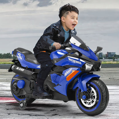 WUBEN 12V Battery Motorcycle Child Electric Car Kids Rechargeable Motorcycle(Blue)