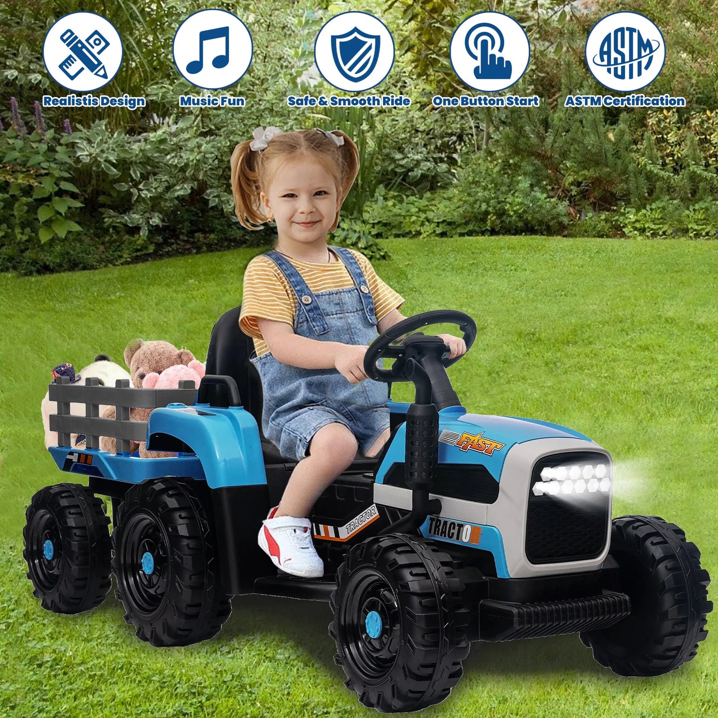 Spoway 12 V Kids Ride on Car with Remote Control, Electric Car for Kids, 3 Speed Adjustable