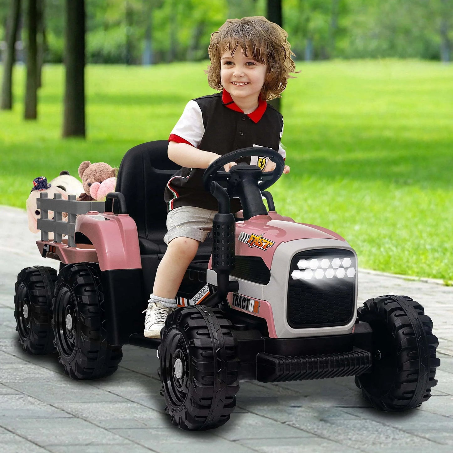 Spoway 12v Kids Ride on Truck, 2 Seater Powered Ride on Toy Car with Remote