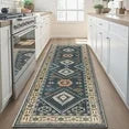 TECHVIDA 2'x6' Hallway Runner Rug Boho,Non Slip Machine Washable Rugs for Hallway Kitchen,Dark Blue