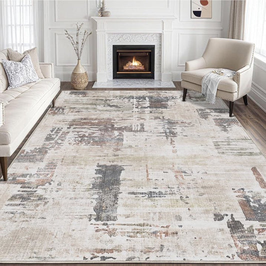 TECHVIDA Modern Area Rug 4x6,Machine Washable Rugs for Living Room,Indoor Carpet Foldable Nonslip,Bedroom Living Room-Dark Gray
