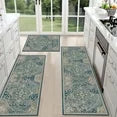 TECHVIDA Kitchen Rugs 3 Piece Set,Kitchen Mats for Floor Non-Slip Machine Washable, Boho Farmhouse Hallway Doormat for Holiday