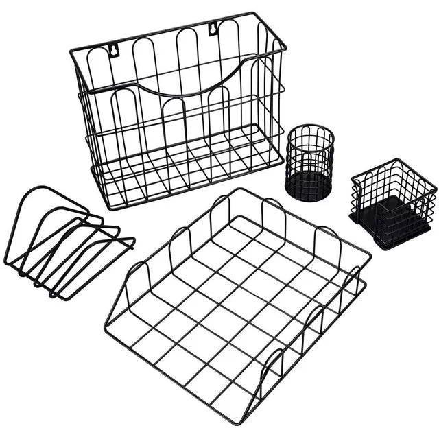 Techvida Trays Desktop File Organizer, Paper Letter Tray and Office Supplies Desk Organizer, 5 Pack